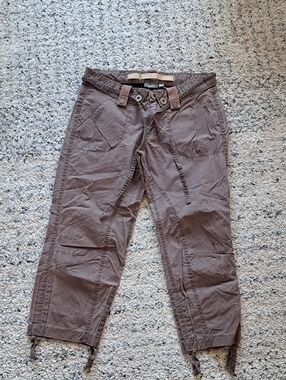 Mexx Cotton Women’s Brown Crop Cargo Pants
